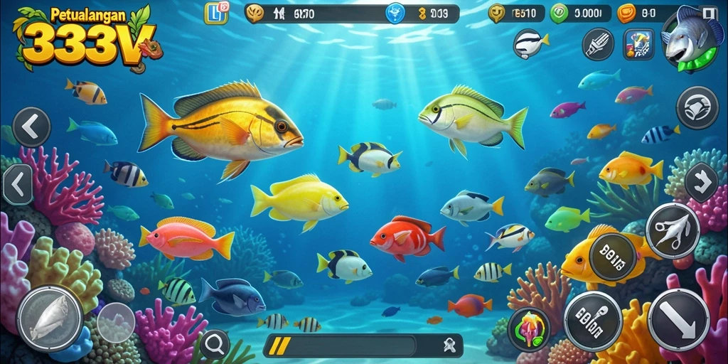 Screenshot dari gameplay Tembak Ikan 333V yang mengasyikkan.