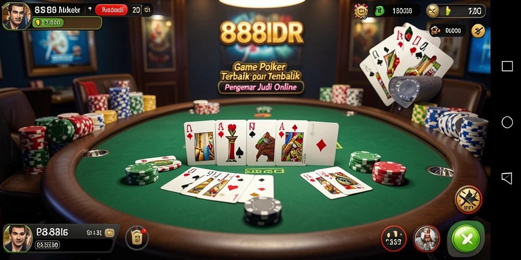 Tampilan gameplay menarik dari aplikasi poker 888IDR.