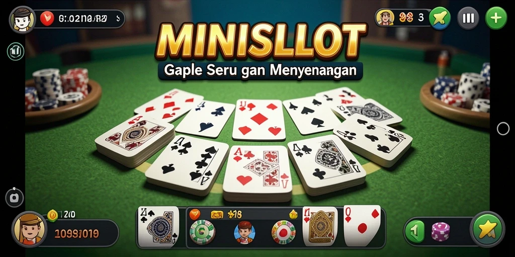 Tampilan gameplay seru MINISLOT yang menampilkan aksi permainan Gaple.