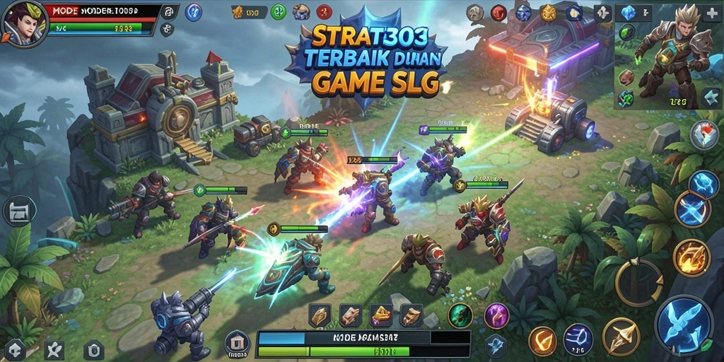 Screenshot utama MODE303 menunjukkan pertarungan strategi yang mendebarkan.