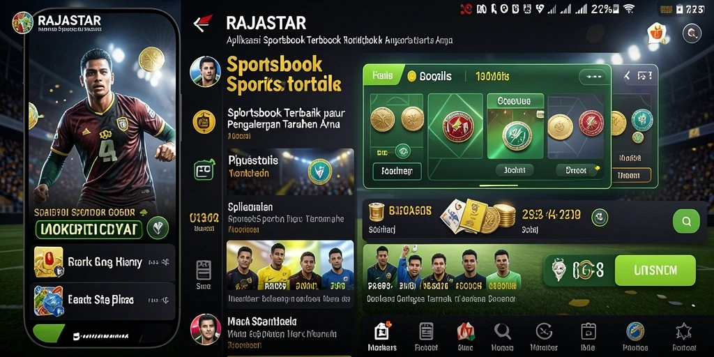 Tampilan gameplay menarik dari RAJASTAR dengan berbagai pilihan taruhan olahraga.
