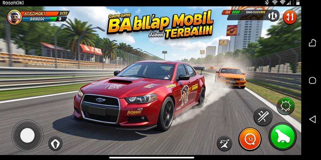 Screenshot permainan ROSOHOKI menunjukkan aksi balap yang seru dan mendebarkan.
