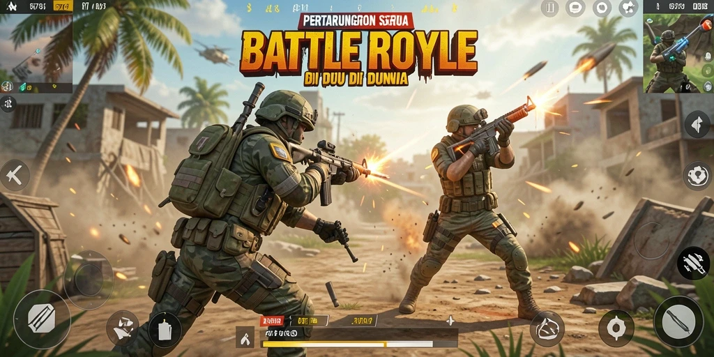 Tampilan seru gameplay Battle Royale di RP6789 dengan aksi mendebarkan.