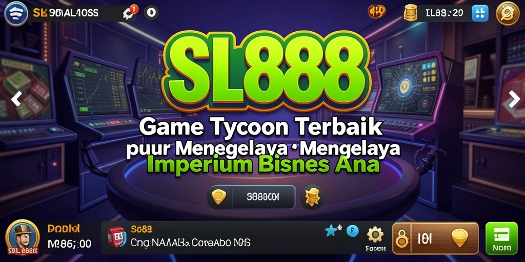 Tampak layar permainan SL888 yang menampilkan manajemen bisnis yang seru.