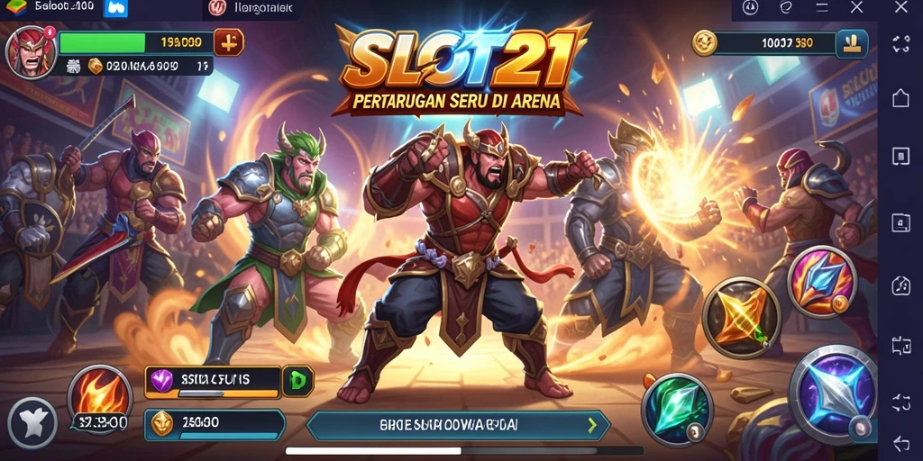 Gameplay SLOT21 yang intens dan mendebarkan saat bertarung.
