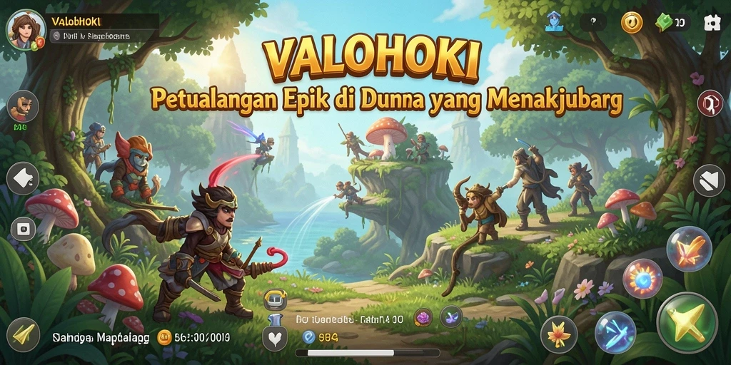 Tampilan gameplay VALOHOKI yang penuh aksi dan petualangan.