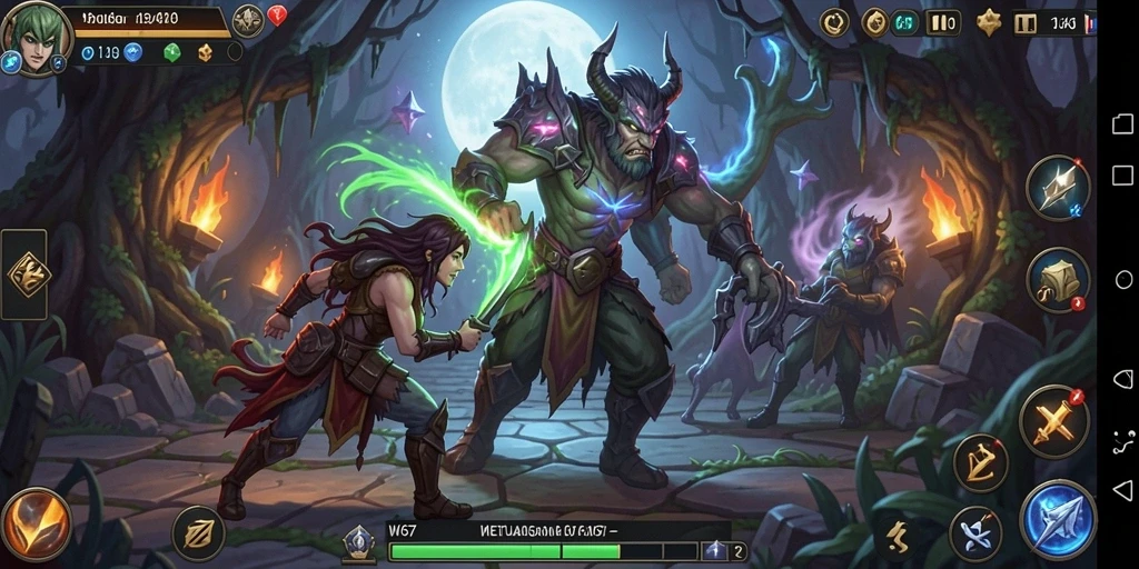 Tangkapan layar menampilkan aksi seru dalam gameplay W67.